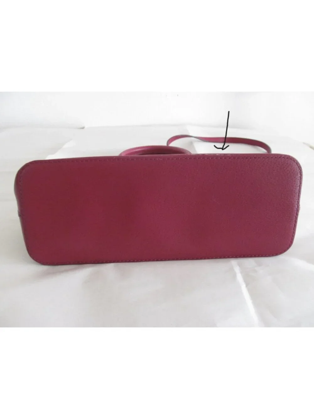 Kate Spade New York Burgundy Leather Dual Handles Shoulder Bag Removable Strap
